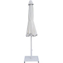  Meridian Amalfi White Water Resistant Fabric And Aluminum Patio Umbrella with Base Set IMAGE 13