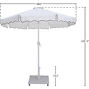  Meridian Amalfi White Water Resistant Fabric And Aluminum Patio Umbrella with Base Set IMAGE 18
