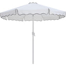  Meridian Amalfi White Water Resistant Fabric And Aluminum Patio Umbrella with Base Set IMAGE 3