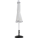  Meridian Amalfi White Water Resistant Fabric And Aluminum Patio Umbrella with Base Set IMAGE 11