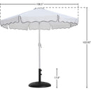  Meridian Amalfi White Water Resistant Fabric And Aluminum Patio Umbrella with Base Set IMAGE 16