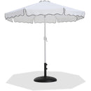  Meridian Amalfi White Water Resistant Fabric And Aluminum Patio Umbrella with Base Set IMAGE 1