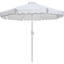  Meridian Amalfi White Water Resistant Fabric And Aluminum Patio Umbrella with Base Set IMAGE 3