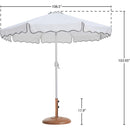  Meridian Amalfi White Water Resistant Fabric And Aluminum Patio Umbrella with Base Set IMAGE 16