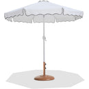  Meridian Amalfi White Water Resistant Fabric And Aluminum Patio Umbrella with Base Set IMAGE 1