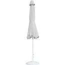  Meridian Amalfi White Water Resistant Fabric And Aluminum Patio Umbrella with Base Set IMAGE 11