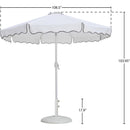  Meridian Amalfi White Water Resistant Fabric And Aluminum Patio Umbrella with Base Set IMAGE 16