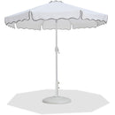  Meridian Amalfi White Water Resistant Fabric And Aluminum Patio Umbrella with Base Set IMAGE 1