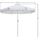  Meridian Amalfi White Water Resistant Fabric And Aluminum Patio Umbrella IMAGE 10