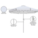  Meridian Amalfi White Water Resistant Fabric And Aluminum Patio Umbrella IMAGE 11