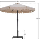  Meridian Amalfi Beige Water Resistant Fabric And Aluminum Patio Umbrella with Base Set IMAGE 18