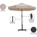  Meridian Amalfi Beige Water Resistant Fabric And Aluminum Patio Umbrella with Base Set IMAGE 19
