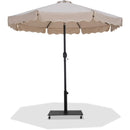  Meridian Amalfi Beige Water Resistant Fabric And Aluminum Patio Umbrella with Base Set IMAGE 1