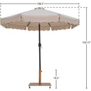  Meridian Amalfi Beige Water Resistant Fabric And Aluminum Patio Umbrella with Base Set IMAGE 18