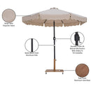  Meridian Amalfi Beige Water Resistant Fabric And Aluminum Patio Umbrella with Base Set IMAGE 19