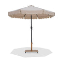  Meridian Amalfi Beige Water Resistant Fabric And Aluminum Patio Umbrella with Base Set IMAGE 1