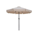  Meridian Amalfi Beige Water Resistant Fabric And Aluminum Patio Umbrella with Base Set IMAGE 3