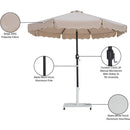  Meridian Amalfi Beige Water Resistant Fabric And Aluminum Patio Umbrella with Base Set IMAGE 19