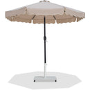  Meridian Amalfi Beige Water Resistant Fabric And Aluminum Patio Umbrella with Base Set IMAGE 1