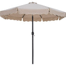  Meridian Amalfi Beige Water Resistant Fabric And Aluminum Patio Umbrella with Base Set IMAGE 3