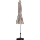  Meridian Amalfi Beige Water Resistant Fabric And Aluminum Patio Umbrella with Base Set IMAGE 11