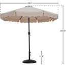  Meridian Amalfi Beige Water Resistant Fabric And Aluminum Patio Umbrella with Base Set IMAGE 16
