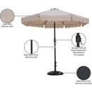  Meridian Amalfi Beige Water Resistant Fabric And Aluminum Patio Umbrella with Base Set IMAGE 17