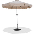  Meridian Amalfi Beige Water Resistant Fabric And Aluminum Patio Umbrella with Base Set IMAGE 1