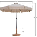  Meridian Amalfi Beige Water Resistant Fabric And Aluminum Patio Umbrella with Base Set IMAGE 16