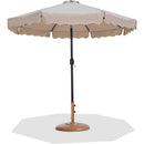  Meridian Amalfi Beige Water Resistant Fabric And Aluminum Patio Umbrella with Base Set IMAGE 1