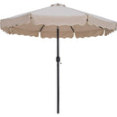  Meridian Amalfi Beige Water Resistant Fabric And Aluminum Patio Umbrella with Base Set IMAGE 3
