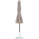  Meridian Amalfi Beige Water Resistant Fabric And Aluminum Patio Umbrella with Base Set IMAGE 11