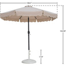  Meridian Amalfi Beige Water Resistant Fabric And Aluminum Patio Umbrella with Base Set IMAGE 16