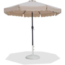  Meridian Amalfi Beige Water Resistant Fabric And Aluminum Patio Umbrella with Base Set IMAGE 1
