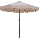  Meridian Amalfi Beige Water Resistant Fabric And Aluminum Patio Umbrella with Base Set IMAGE 3
