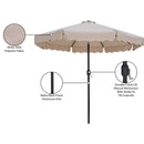  Meridian Amalfi Beige Water Resistant Fabric And Aluminum Patio Umbrella IMAGE 11