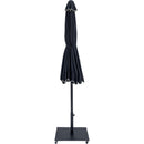  Meridian Amalfi Black Water Resistant Fabric And Aluminum Patio Umbrella with Base Set IMAGE 13