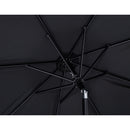  Meridian Amalfi Black Water Resistant Fabric And Aluminum Patio Umbrella with Base Set IMAGE 16