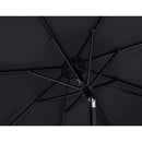  Meridian Amalfi Black Water Resistant Fabric And Aluminum Patio Umbrella with Base Set IMAGE 16