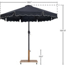  Meridian Amalfi Black Water Resistant Fabric And Aluminum Patio Umbrella with Base Set IMAGE 18