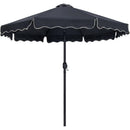  Meridian Amalfi Black Water Resistant Fabric And Aluminum Patio Umbrella with Base Set IMAGE 3