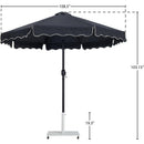  Meridian Amalfi Black Water Resistant Fabric And Aluminum Patio Umbrella with Base Set IMAGE 18