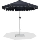  Meridian Amalfi Black Water Resistant Fabric And Aluminum Patio Umbrella with Base Set IMAGE 1
