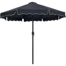  Meridian Amalfi Black Water Resistant Fabric And Aluminum Patio Umbrella with Base Set IMAGE 3