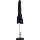  Meridian Amalfi Black Water Resistant Fabric And Aluminum Patio Umbrella with Base Set IMAGE 11