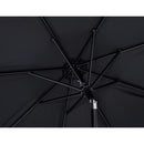  Meridian Amalfi Black Water Resistant Fabric And Aluminum Patio Umbrella with Base Set IMAGE 14