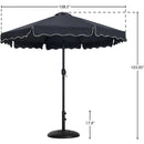  Meridian Amalfi Black Water Resistant Fabric And Aluminum Patio Umbrella with Base Set IMAGE 16