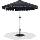  Meridian Amalfi Black Water Resistant Fabric And Aluminum Patio Umbrella with Base Set IMAGE 1