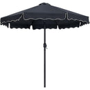  Meridian Amalfi Black Water Resistant Fabric And Aluminum Patio Umbrella with Base Set IMAGE 3