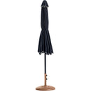  Meridian Amalfi Black Water Resistant Fabric And Aluminum Patio Umbrella with Base Set IMAGE 11